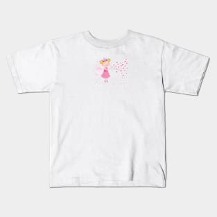 Cute fairy blows soap bubbles Kids T-Shirt